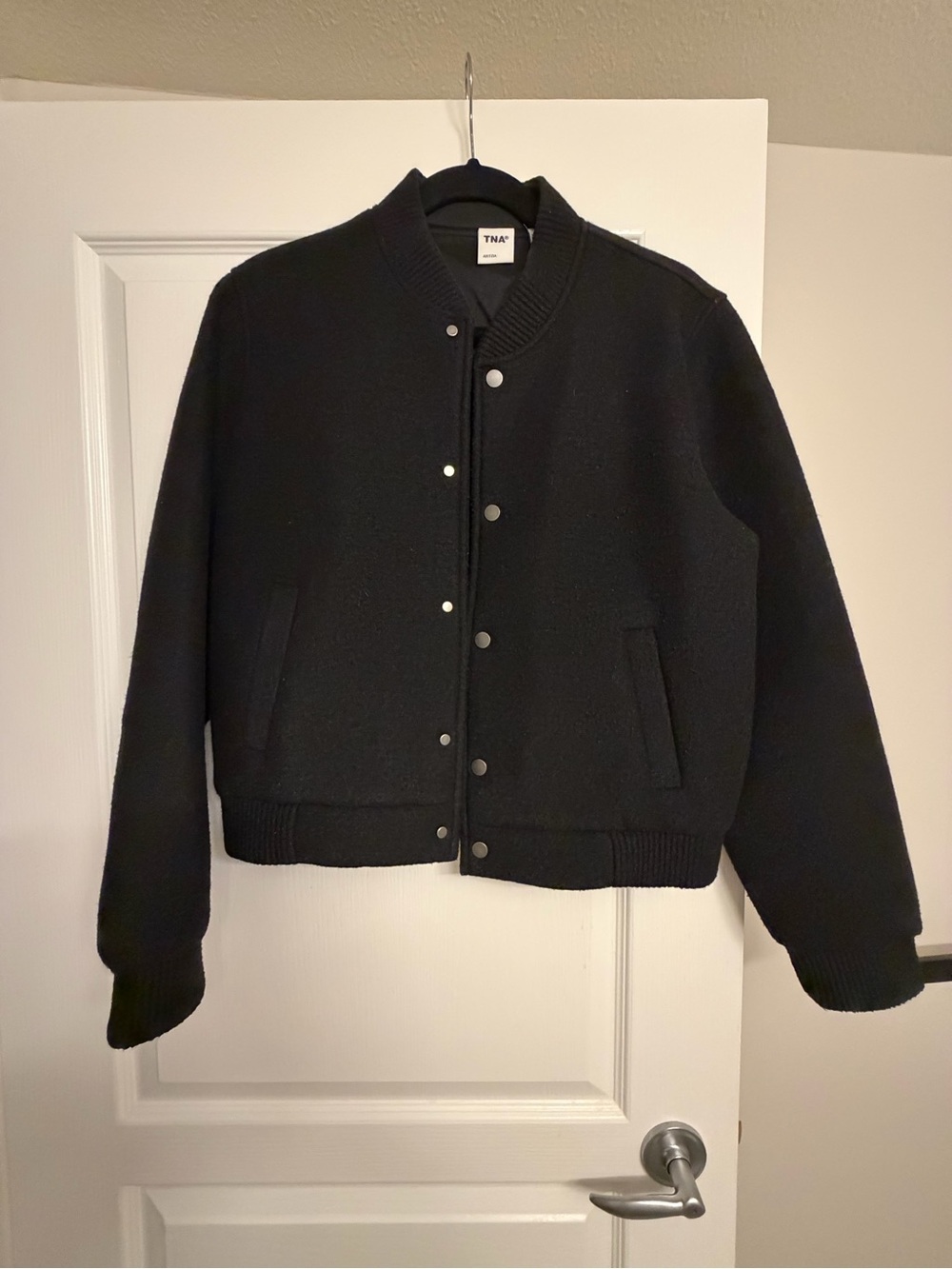Aritzia Black Wool Bomber Jacket